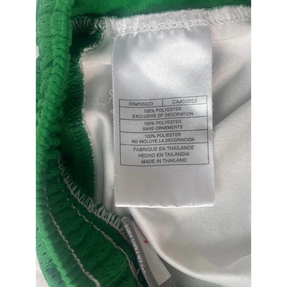 Nike Boys Large 14-16 Basketball Shorts White Green Grey Mesh Athletic VINTAGE